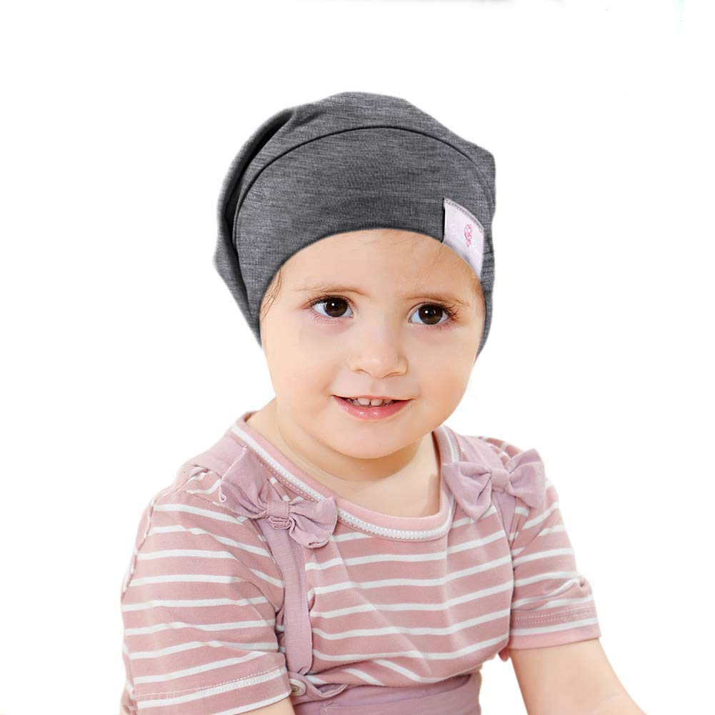 Greatremy Silky Kids Satin Lined Hair Bonnet Sleep Cap,Extra Large Double Layer Adjustable Slouchy B