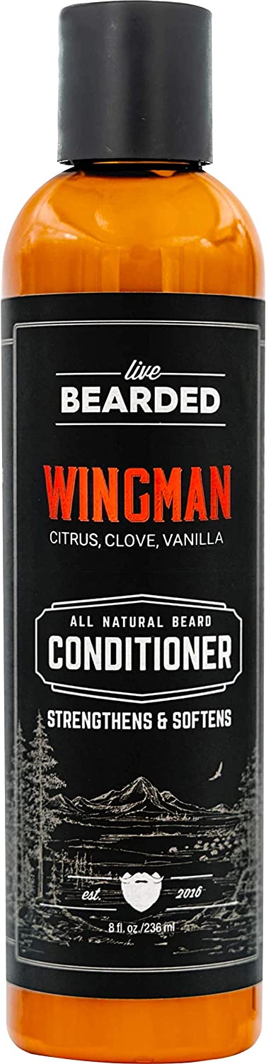 Live Bearded: Beard Conditioner - Wingman - Facial Hair Conditioner - 8 oz. - Strengthens and Soften