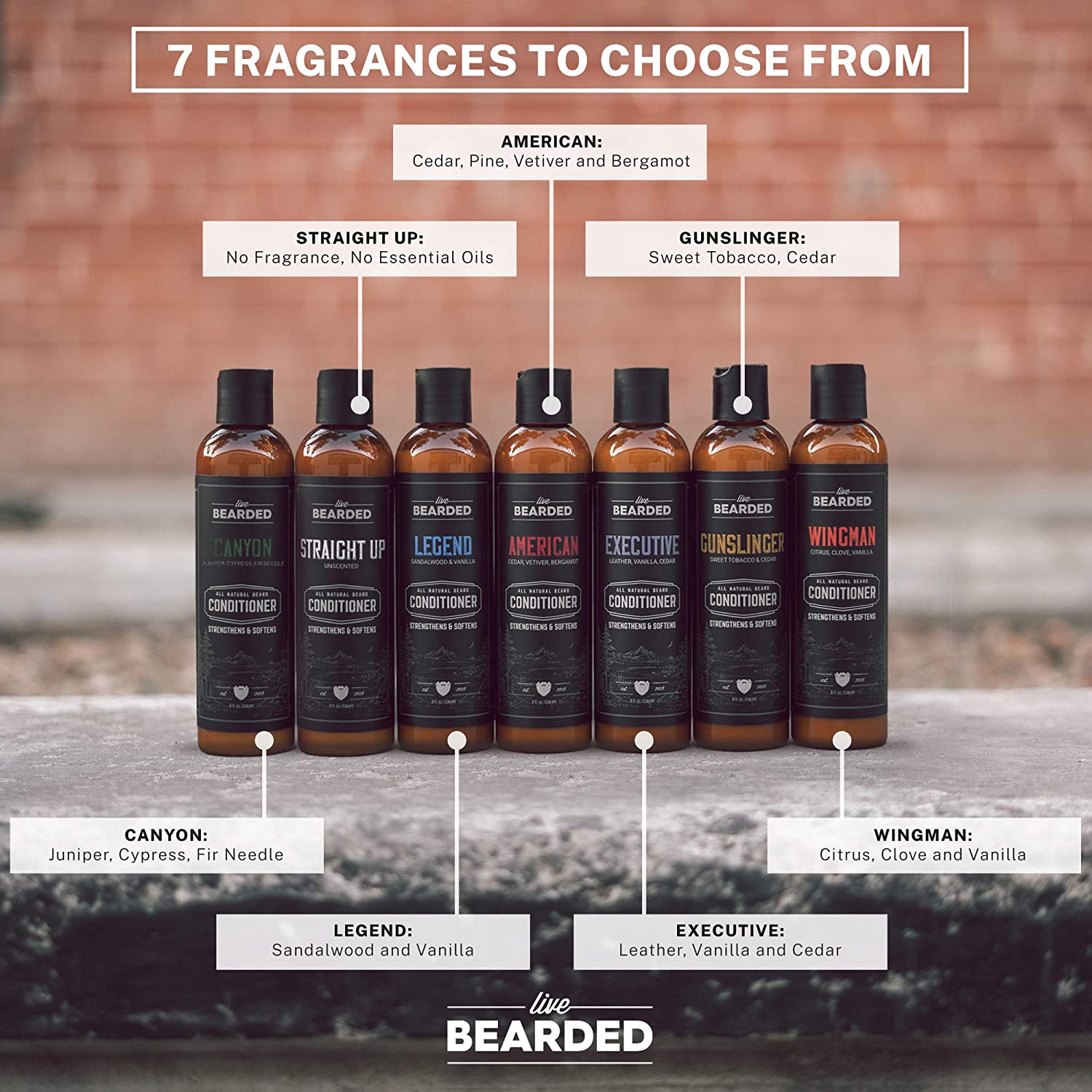 Live Bearded: Beard Conditioner - Wingman - Facial Hair Conditioner - 8 oz. - Strengthens and Soften