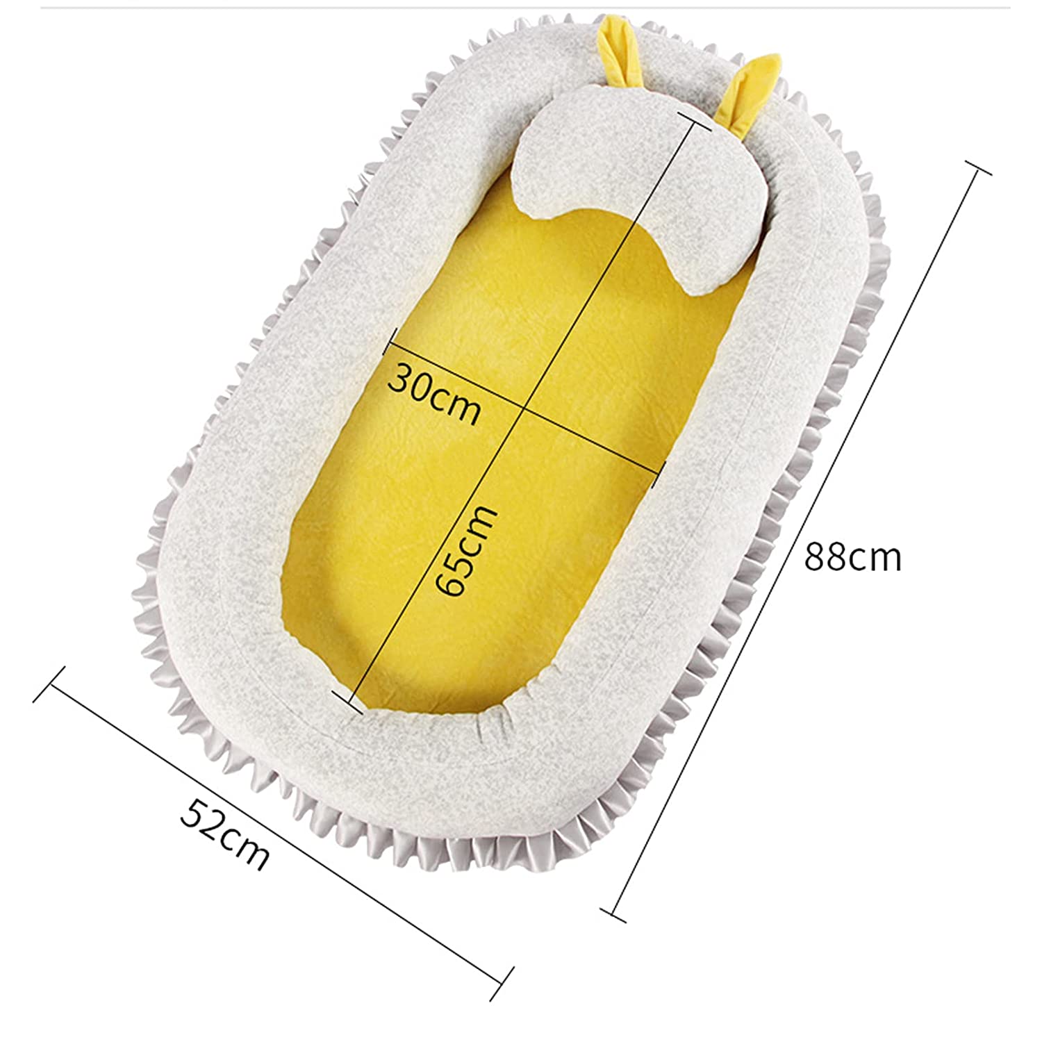 Baby Lounger Nest Bassinet Bed Lightweight Co-Sleeping Bed Breathable Lace Mattress with Pillow Dibi
