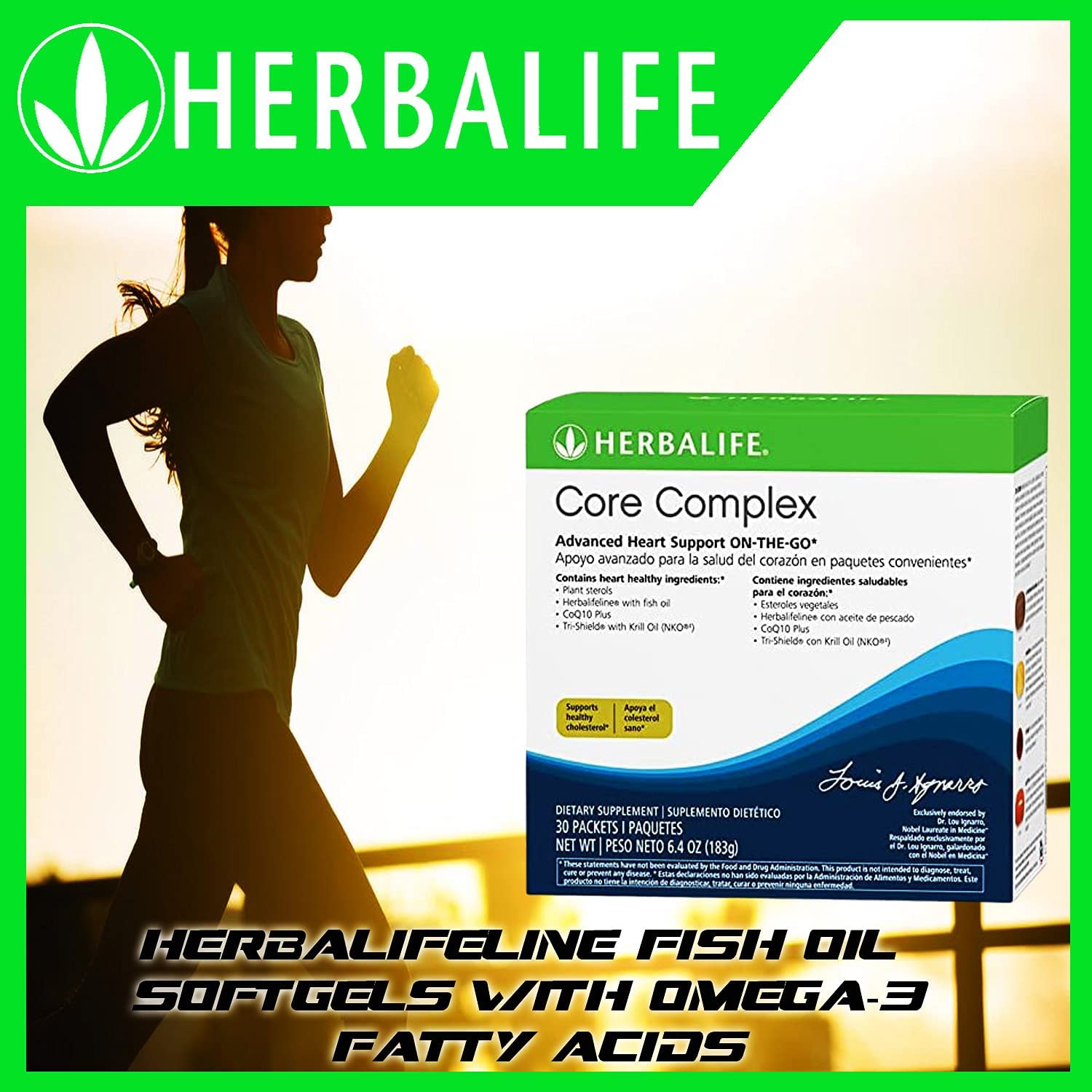 Herbalife Core Complex: 30 Packets 6.04 Oz (183g) Advanced Heart Support ON-The-GO, Supports Healthy
