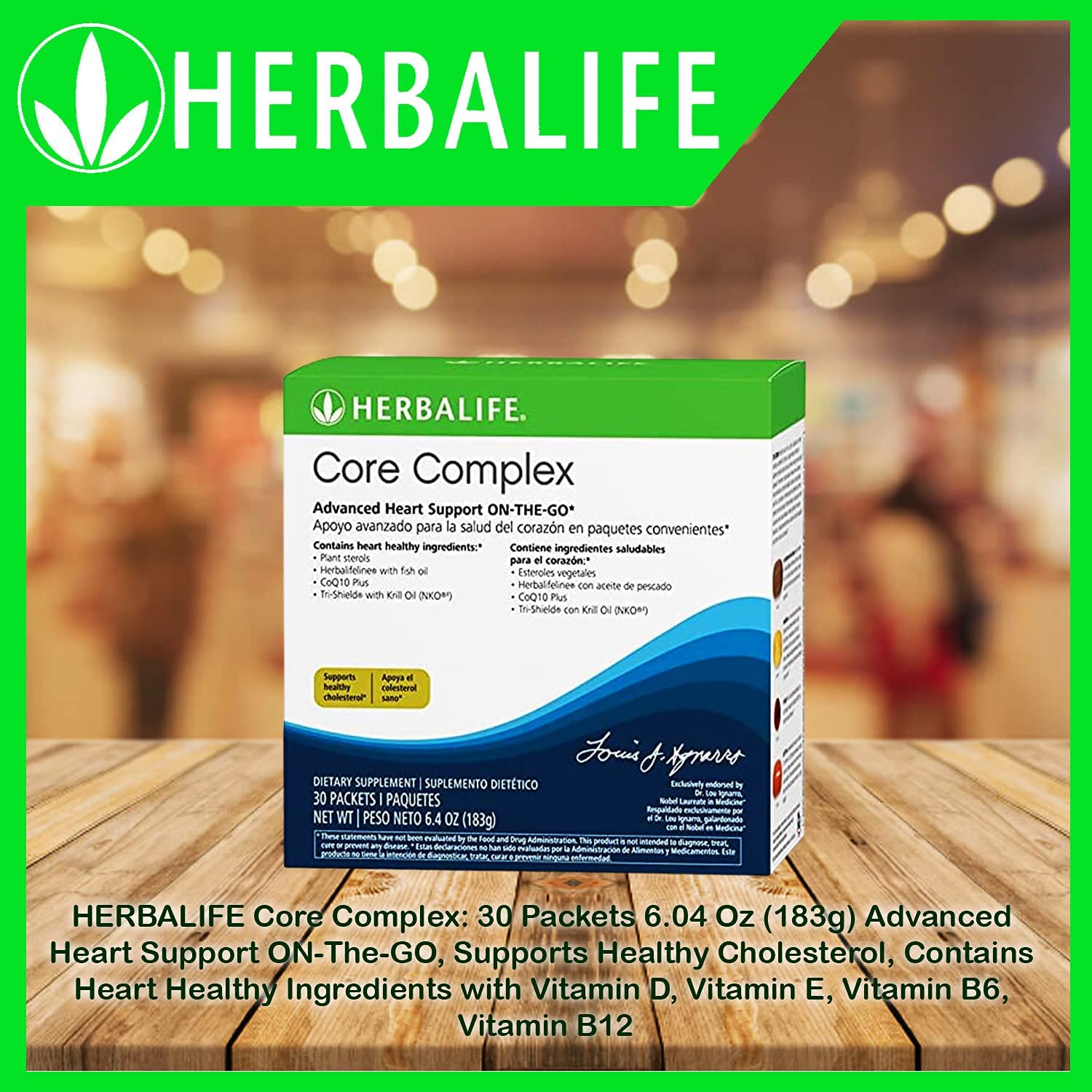Herbalife Core Complex: 30 Packets 6.04 Oz (183g) Advanced Heart Support ON-The-GO, Supports Healthy