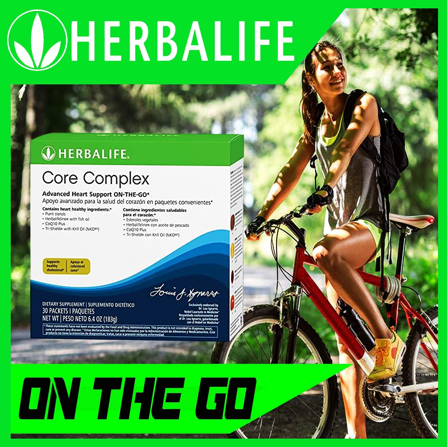 Herbalife Core Complex: 30 Packets 6.04 Oz (183g) Advanced Heart Support ON-The-GO, Supports Healthy