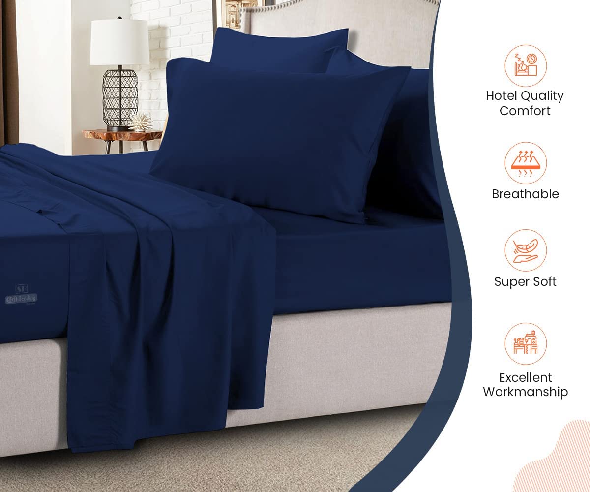 SGI bedding Three Quarter RV Bunk & Truck Sleeper 4 Piece Sheet Set 800 TC Perfectly Fitted for RV,