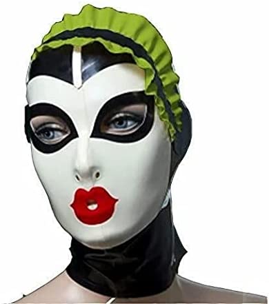 Latex Hood Women Gummi Rubber Full Cover Mask Anti-clip Hair Maid Hood Masquerade Party Latex Mask