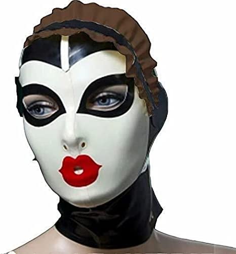 Latex Hood Women Gummi Rubber Full Cover Mask Anti-clip Hair Maid Hood Masquerade Party Latex Mask