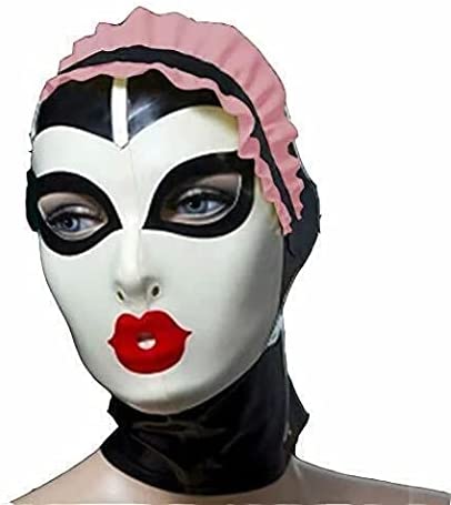 Latex Hood Women Gummi Rubber Full Cover Mask Anti-clip Hair Maid Hood Masquerade Party Latex Mask