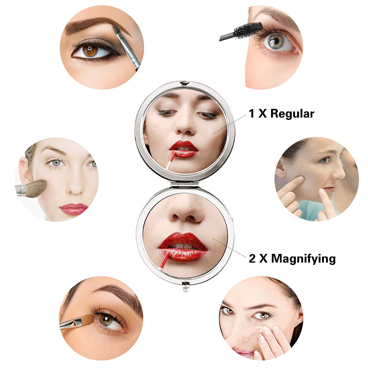 Muminglong Sister Gifts Frosted Compact Makeup Mirror for Sister from Sister,Brother, Birthday, Grad