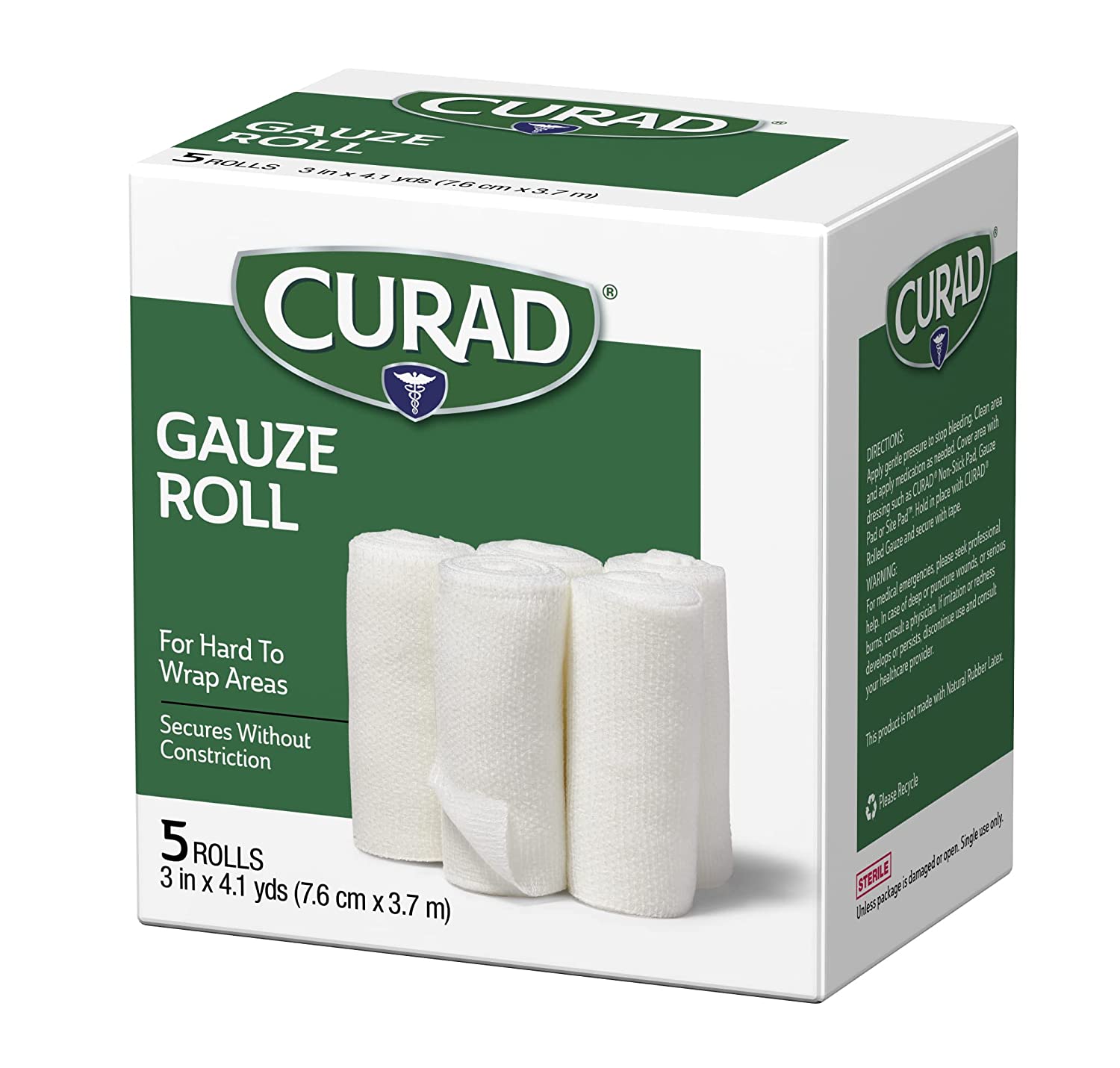 Curad CUR471435NRB Gauze Rolled Bandage, 3