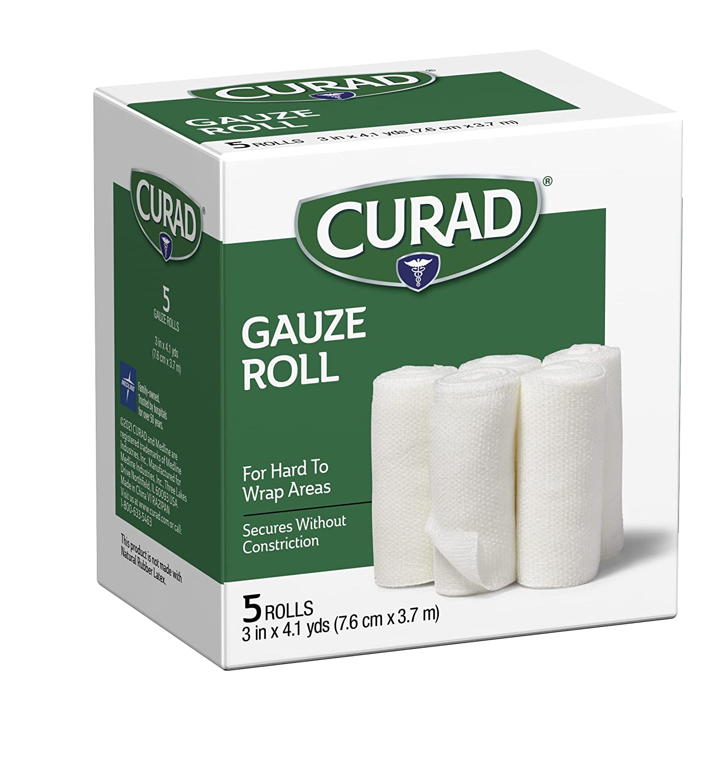Curad CUR471435NRB Gauze Rolled Bandage, 3