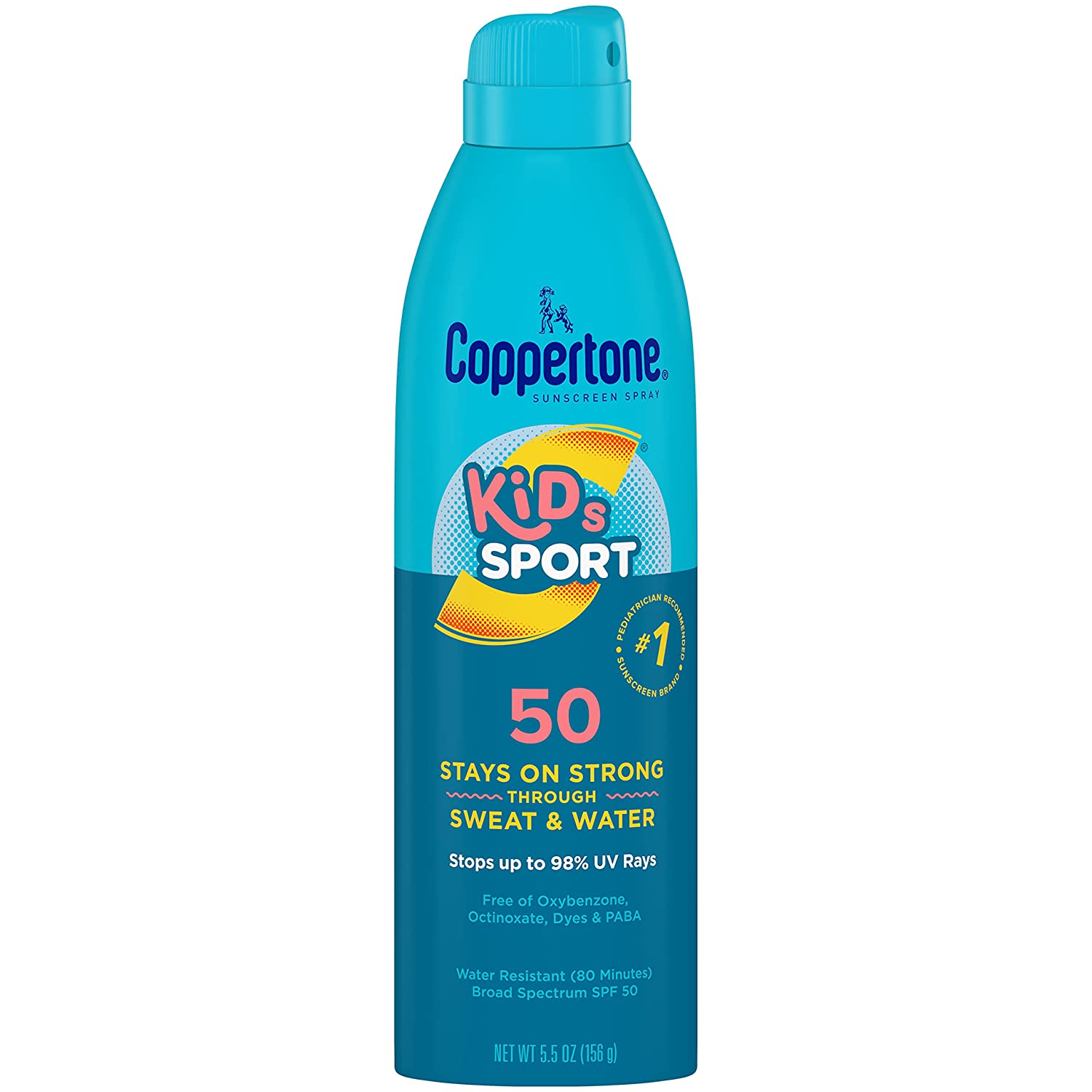 Coppertone SPORT KIDS Sunscreen Continuous Spray SPF 50 (5.5 Ounce) (Packaging may vary)