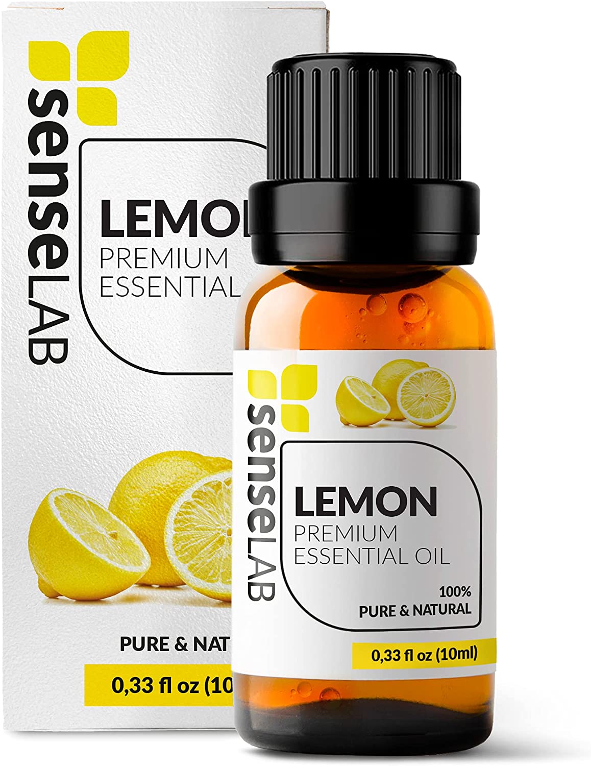 SenseLAB Lemon Essential Oil - 100 % Pure Extract Lemon Oil Therapeutic Grade - Moisturizing Skin Ca