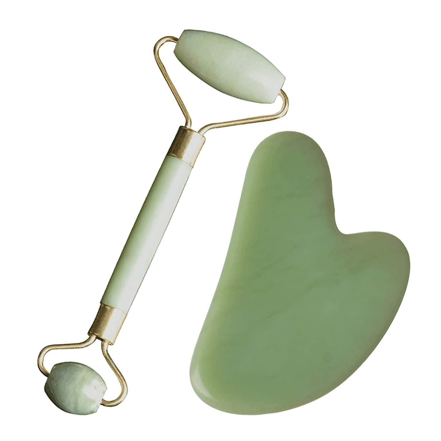 Gua Sha Facial Tool,Jade Roller & Gua Sha,Gua Sha Massage Tool, Natural Rose Quartz Guasha Tool for