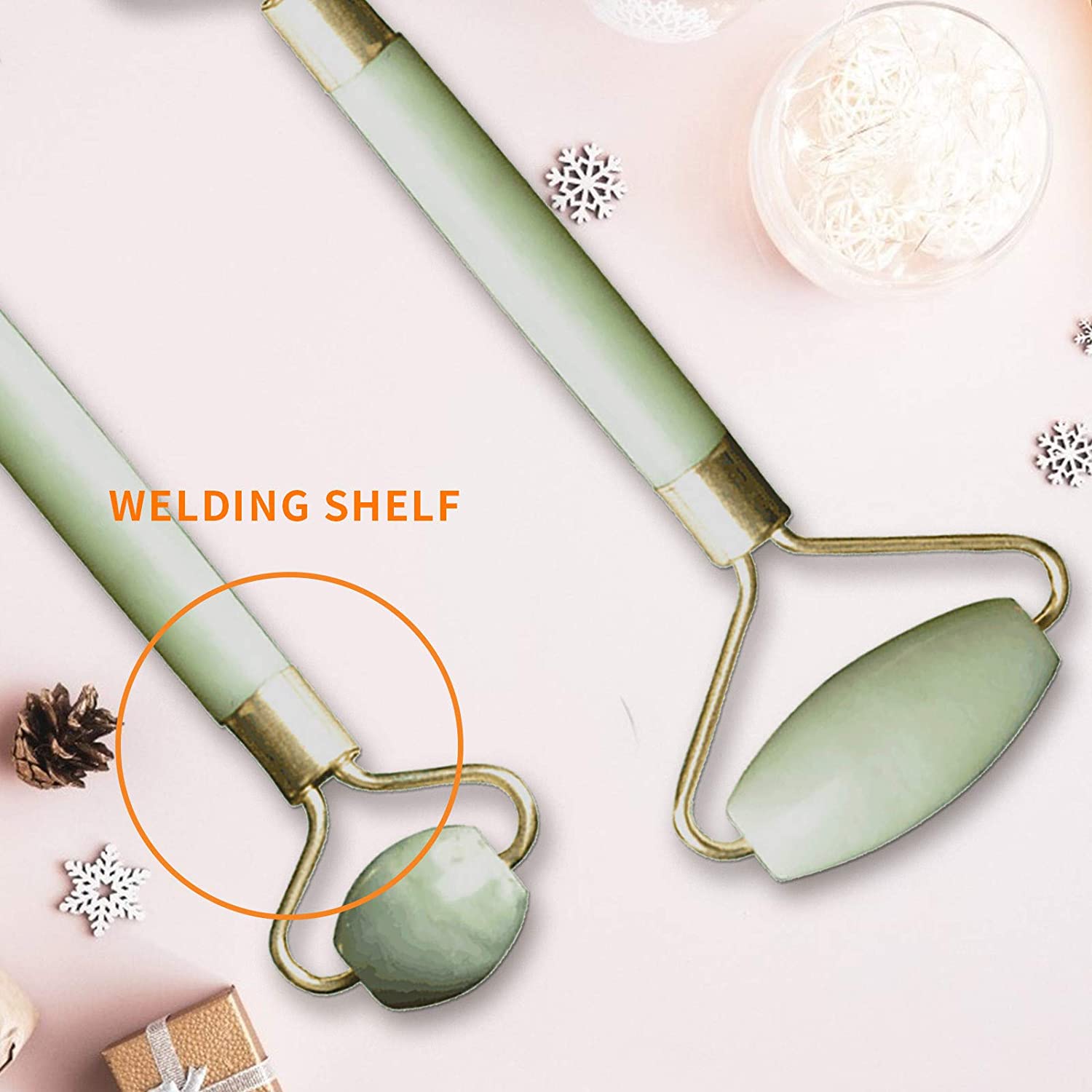 Gua Sha Facial Tool,Jade Roller & Gua Sha,Gua Sha Massage Tool, Natural Rose Quartz Guasha Tool for