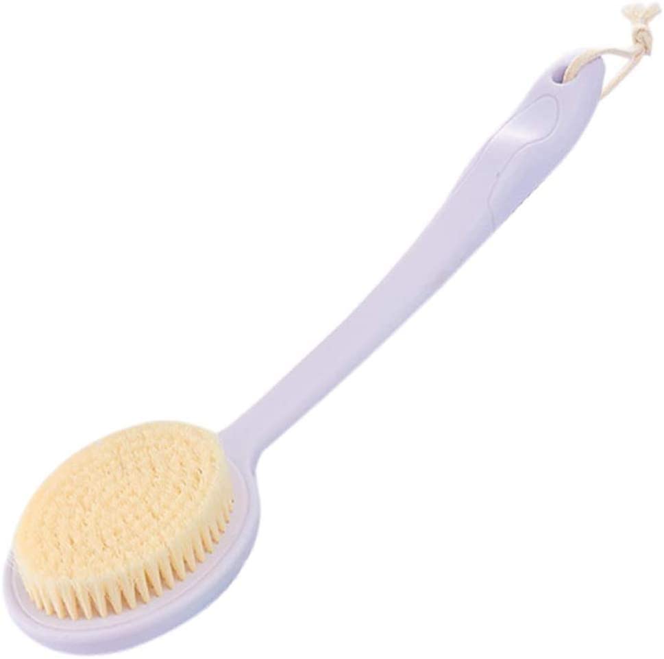 Olpchee Long Handle Bath Shower Body Brush Back Scrubber with Super Soft Nylon Bristles (Purple)