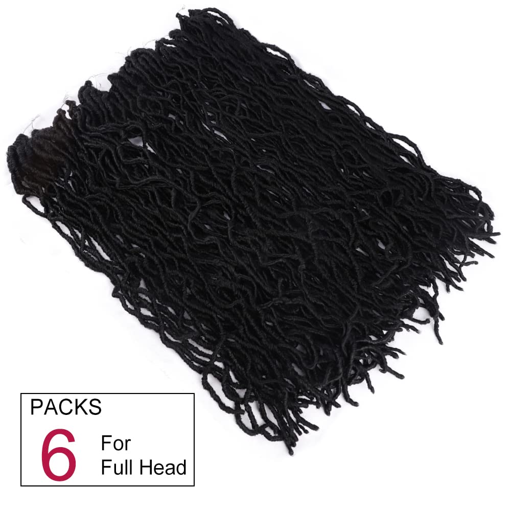 28 inch New Faux Locs Crochet Hair 6 Packs Pre-Looped New Soft Locs Crochet Hair For Women Synthetic