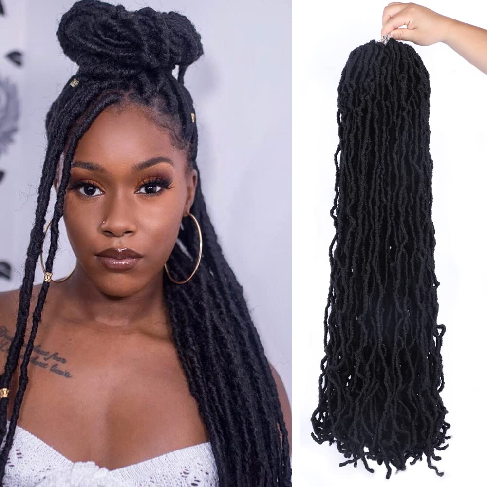 28 inch New Faux Locs Crochet Hair 6 Packs Pre-Looped New Soft Locs Crochet Hair For Women Synthetic