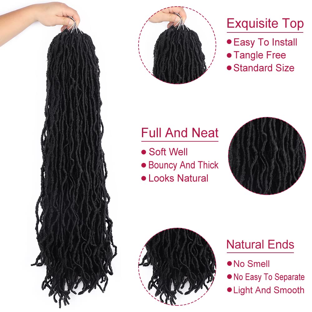 28 inch New Faux Locs Crochet Hair 6 Packs Pre-Looped New Soft Locs Crochet Hair For Women Synthetic