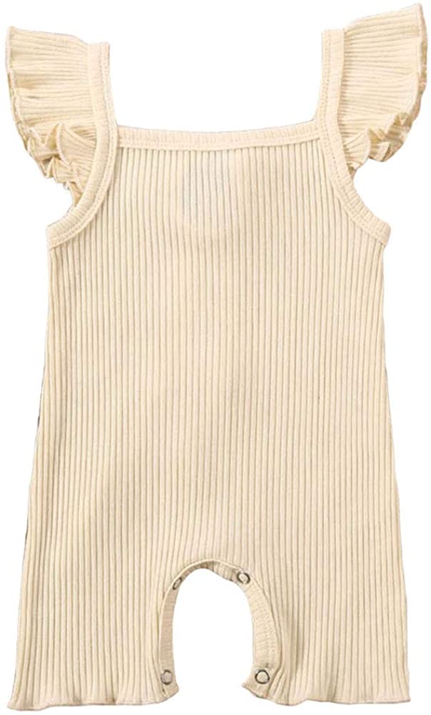 Baby Girl Boy Romper Bodysuit Solid Plain One Piece Jumpsuits Sleeveless One Piece Baby Clothes Outf