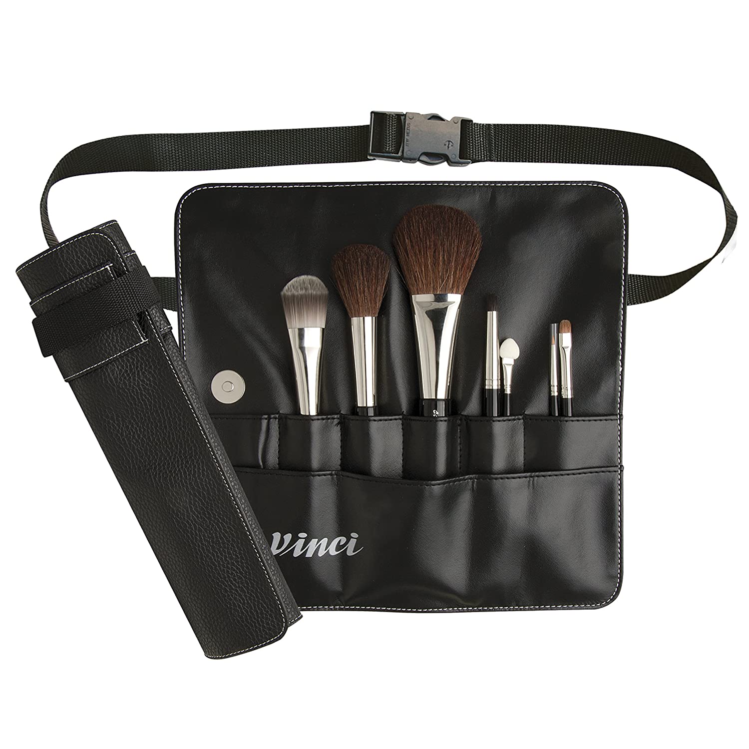 da Vinci Cosmetics Series 48309 Classic Travel Brush Set with 7 Brushes, Synthetic Leather Case, 6.3