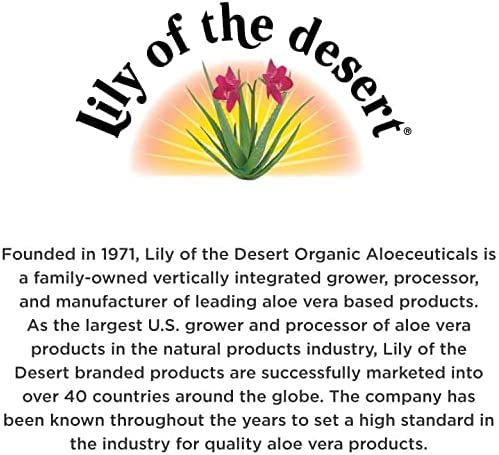 Lily of the Desert Aloe Vera Gel Inner Fillet, Dietary Supplement Drink, Certified Organically Grown