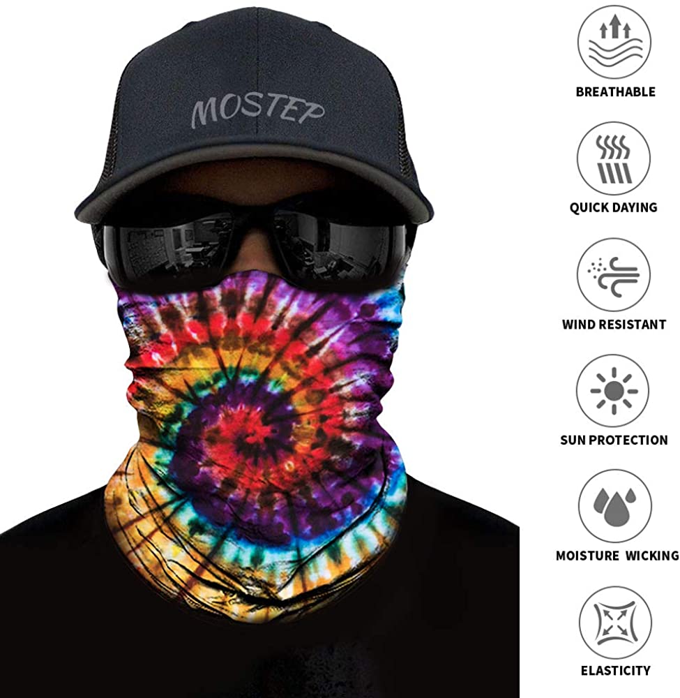 Neck Gaiter, Magic Headband Sport Headwear Elastic Face Mask Bandana Scarf UV Resistence Balaclava, 