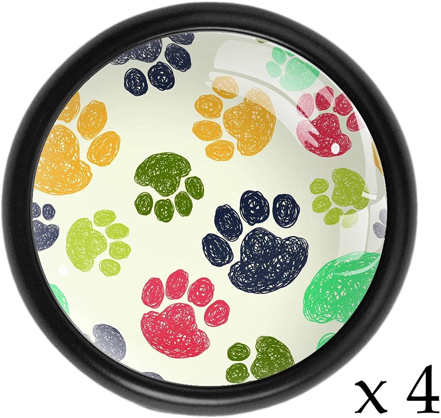 Kitchen Drawer Pulls Color Dog Footprints Round Metal Cabinet Dresser Knobs Handles Home Kids Room D