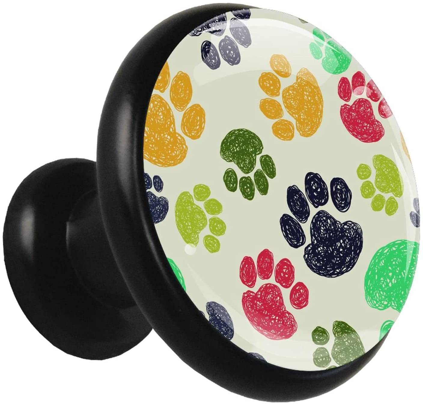 Kitchen Drawer Pulls Color Dog Footprints Round Metal Cabinet Dresser Knobs Handles Home Kids Room D