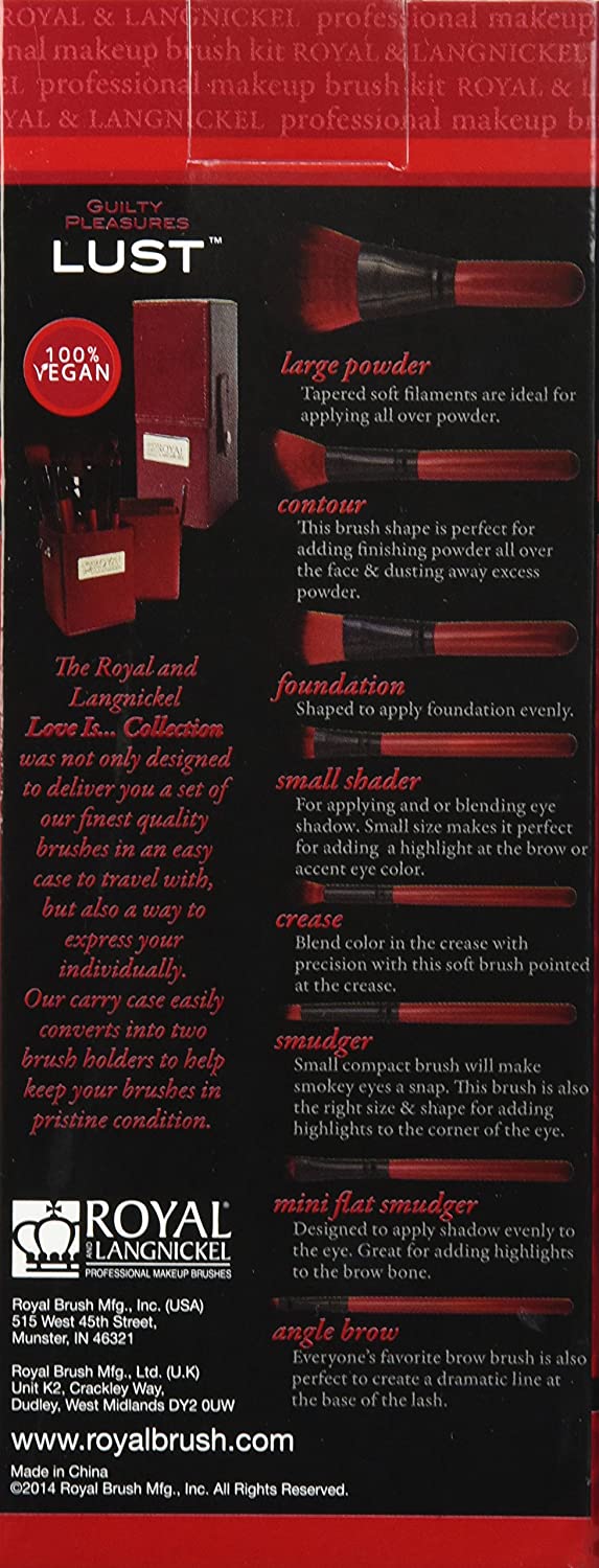 Royal Brush Guilty Pleasures - Lust 8pc Travel Cosmetic Brush Kit