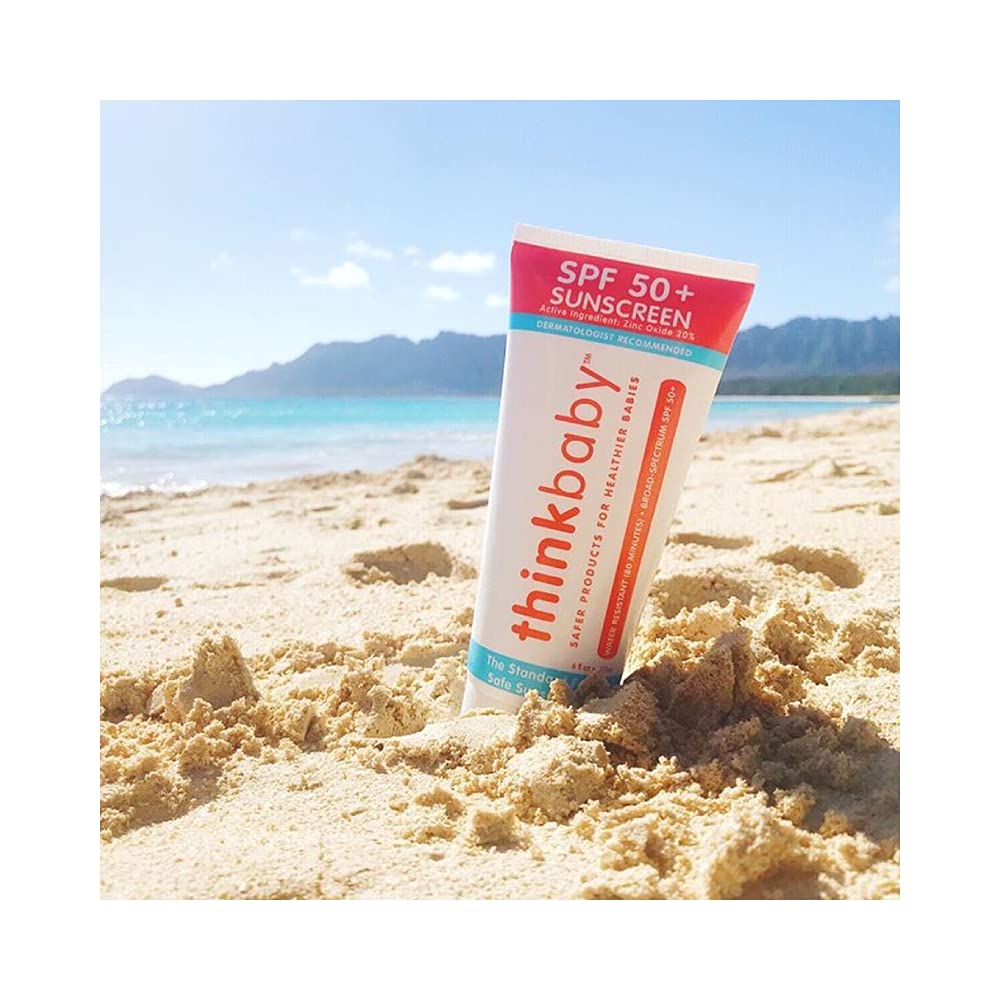 Baby Sunscreen Natural Sunblock from Thinkbaby, Safe, Water Resistant Sunscreen - SPF 50+ (6 ounce)