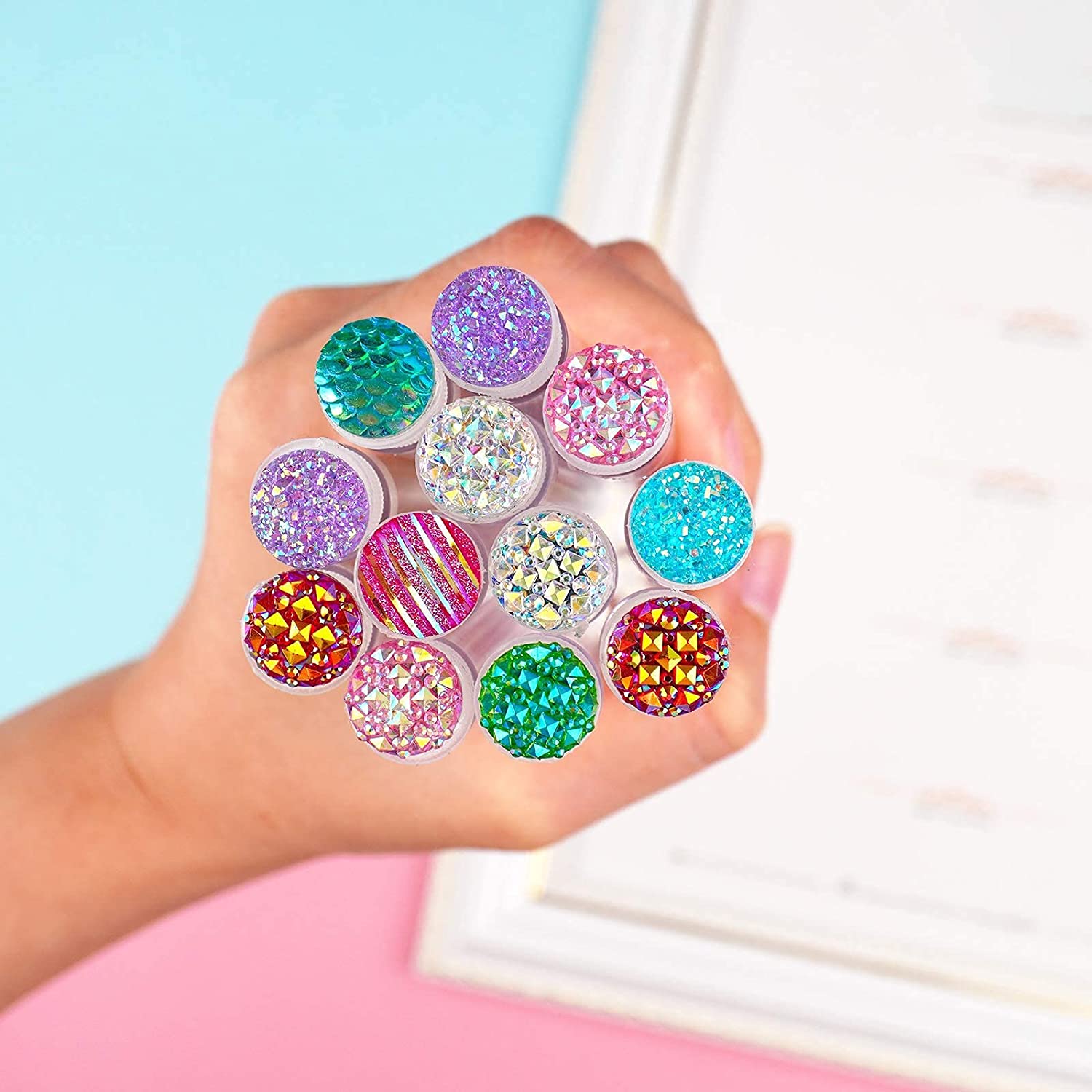 i-Laesh 20 Pcs Lash Brush Eyelash Brushes for Eyelash Extensions Spoolies Mascara Wands Tube Diamond