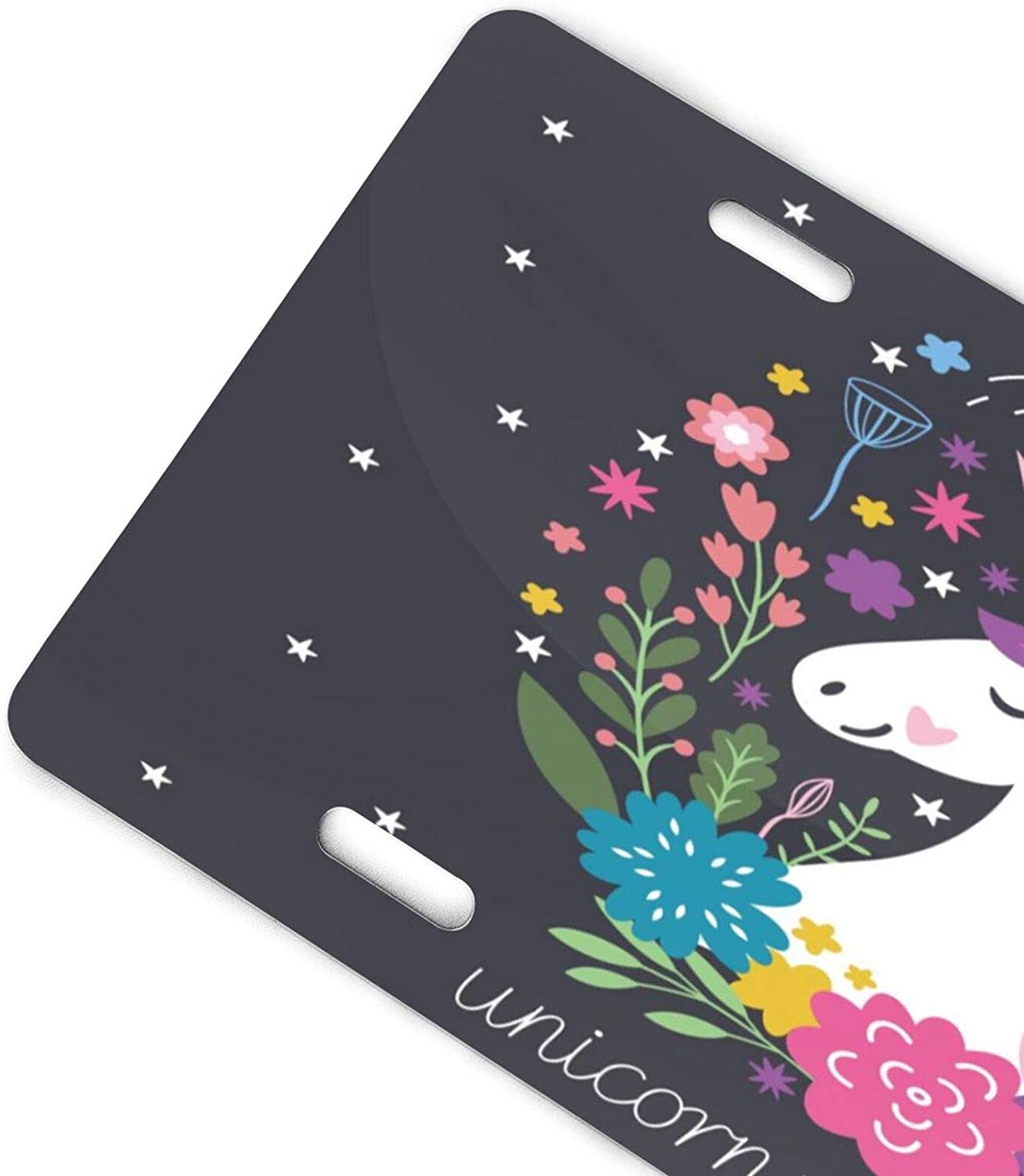 Pretty Cute Unicorn License Plate Frame Aluminum Metal Covers,Metal Novelty Car Plate for Women Girl