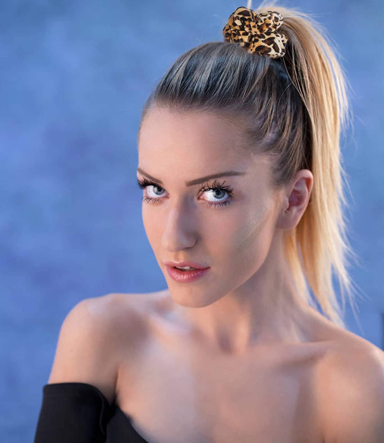 12 Pack Leopard Print Velvet Scrunchies, Leopard Scrunchies for Hair, Hair Scrunchies for Girls, Chr