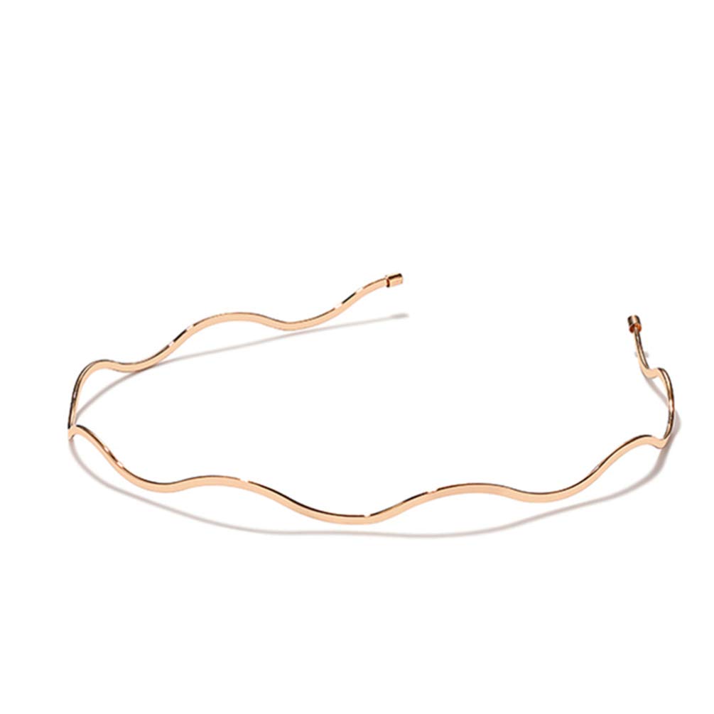 Beaupretty 6pcs Golden Metal Headbands Wavy Hair Bands Spring Headbands Unisex Hair Hoop for Women M