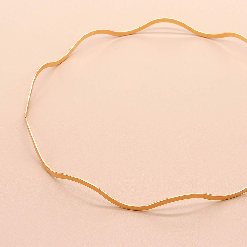 Beaupretty 6pcs Golden Metal Headbands Wavy Hair Bands Spring Headbands Unisex Hair Hoop for Women M