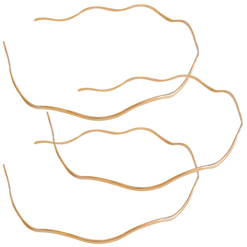 Beaupretty 6pcs Golden Metal Headbands Wavy Hair Bands Spring Headbands Unisex Hair Hoop for Women M