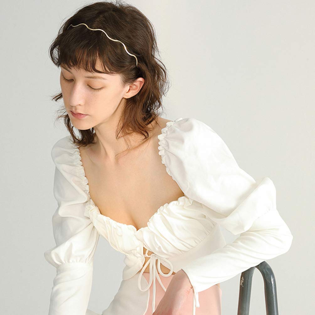 Beaupretty 6pcs Golden Metal Headbands Wavy Hair Bands Spring Headbands Unisex Hair Hoop for Women M