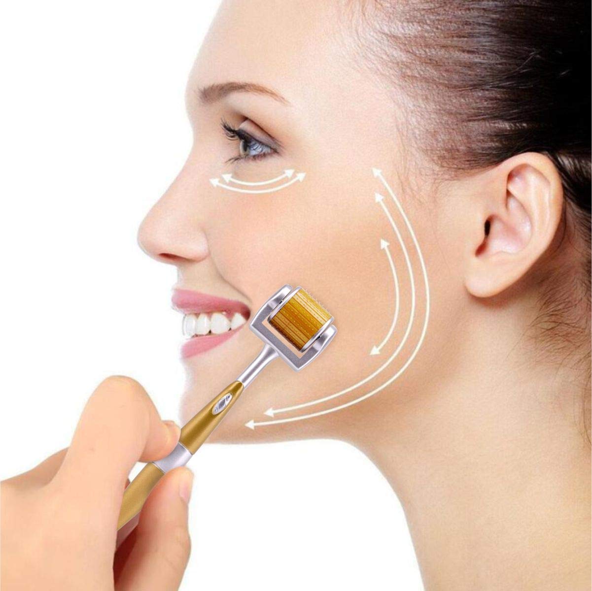 Derma Hair Beard Roller Real Needle, 192 Titanium Microneedle Roller for Face Body Hair Beard for Ho