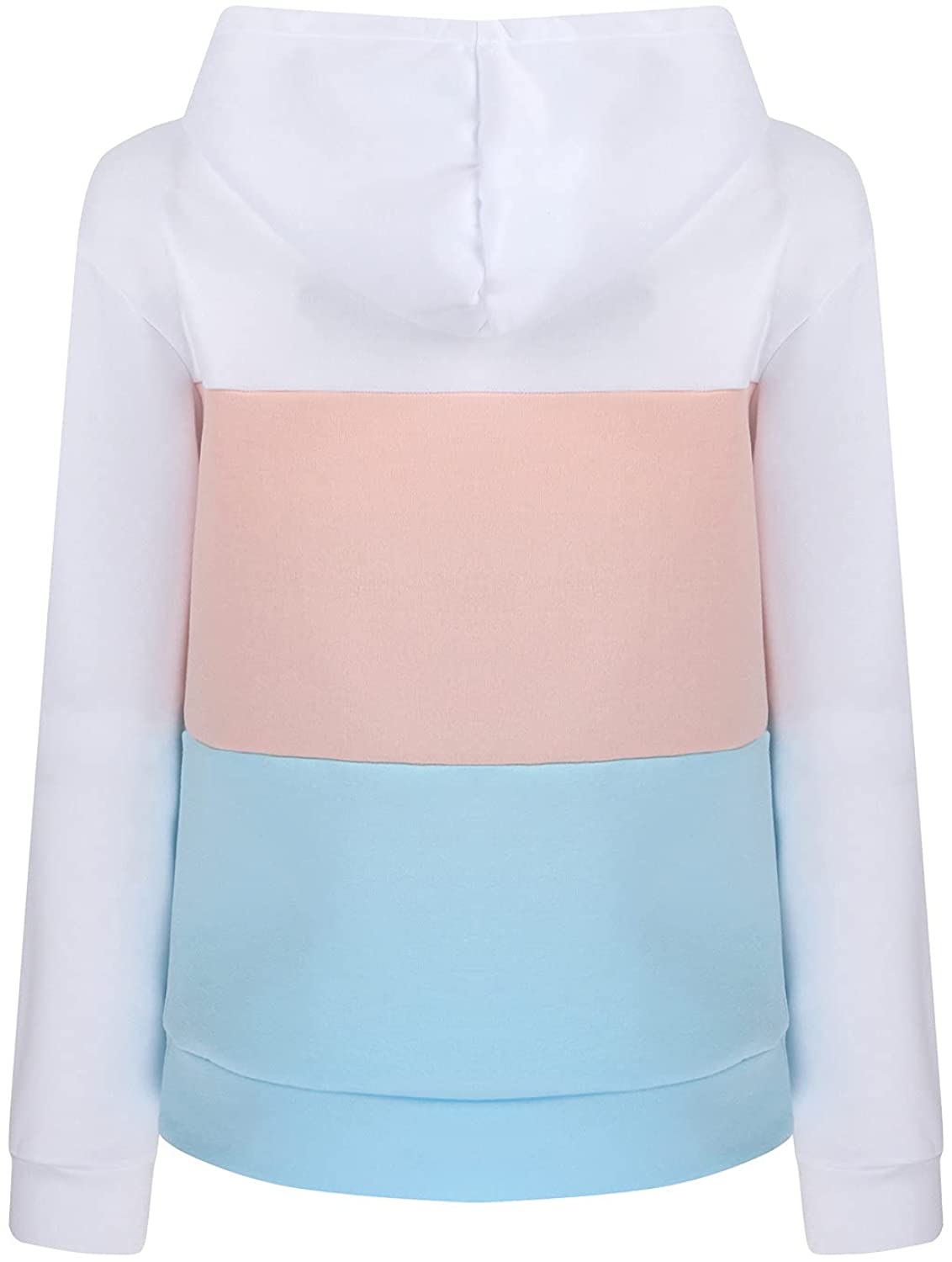 Tops for Women Work Casual Long Sleeve Hoodies Fashion Stitching Color Sweatshirts Drawstring Pullov