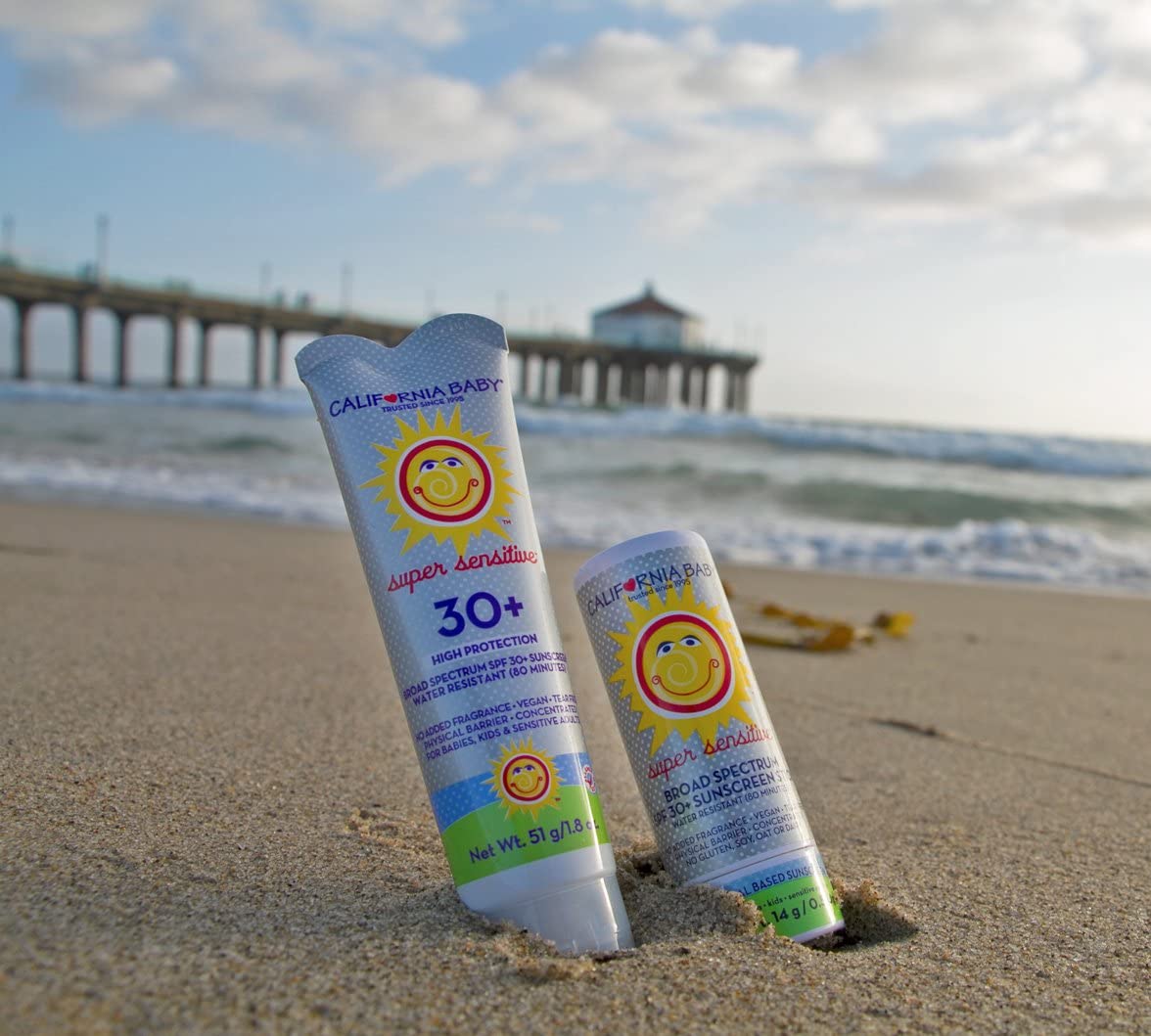 California Baby Super Sensitive Broad Spectrum SPF 30+ Sunscreen - For Babies, Kids & Adults, Free o