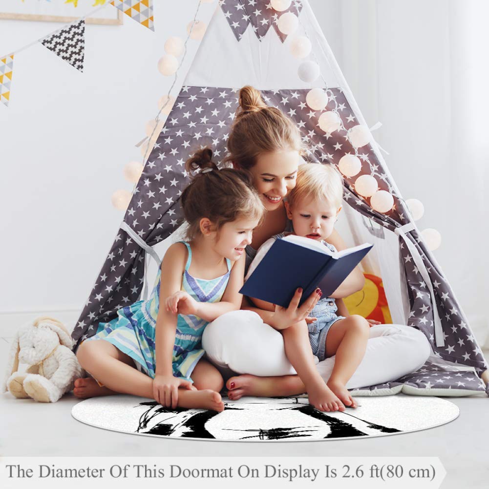 Round Mat Woman Trench Coat Area Rugs for Living Room Soft Carpet Bedroom Rug Home Decor Nursery Rug