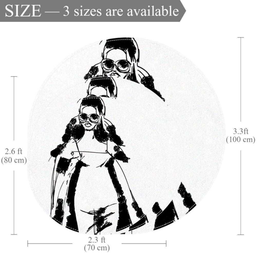 Round Mat Woman Trench Coat Area Rugs for Living Room Soft Carpet Bedroom Rug Home Decor Nursery Rug