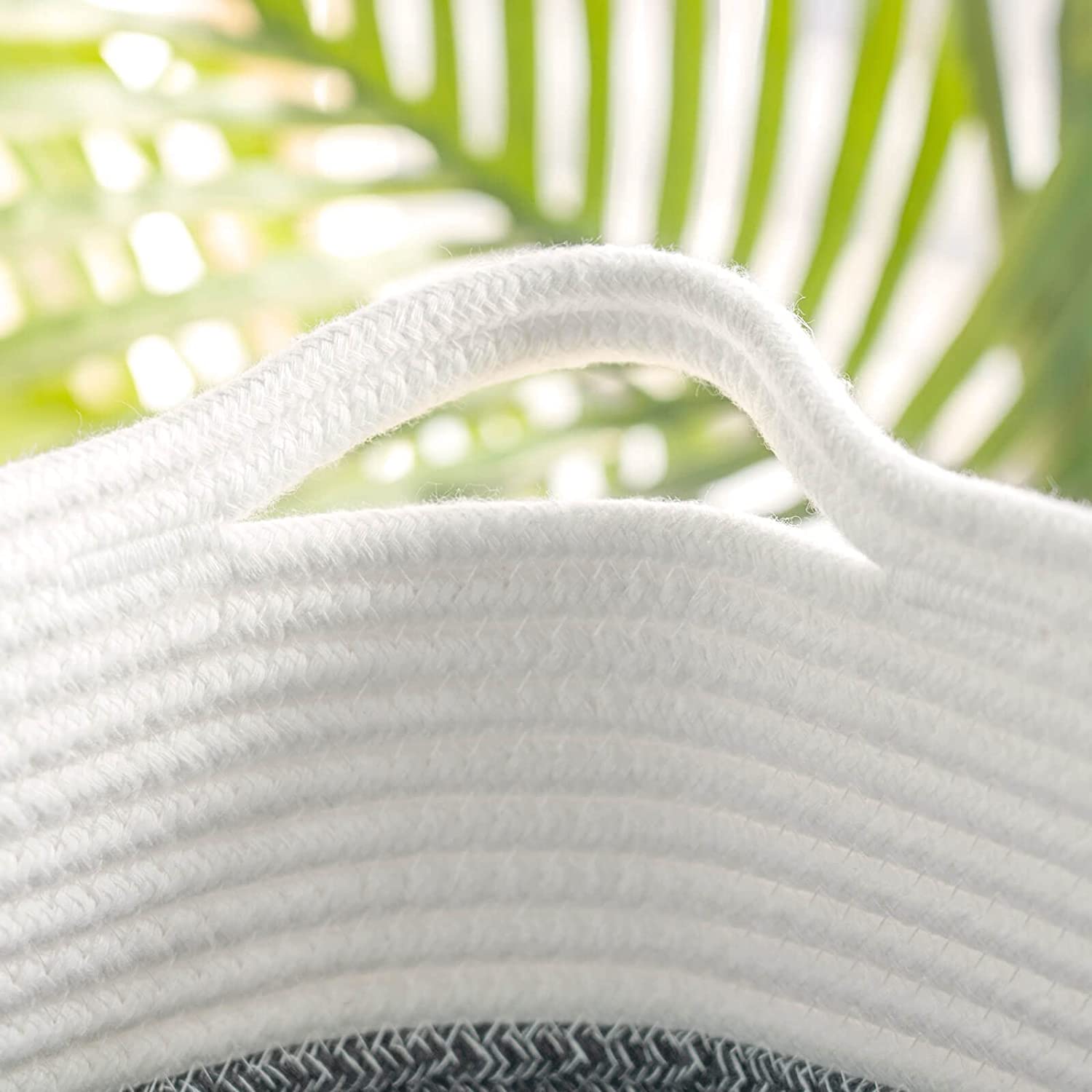 INDRESSME Cotton Rope Basket for Yoga Mat, Baby Laundry Basket for Toy, Towel, Clothes, Blankets, Wo