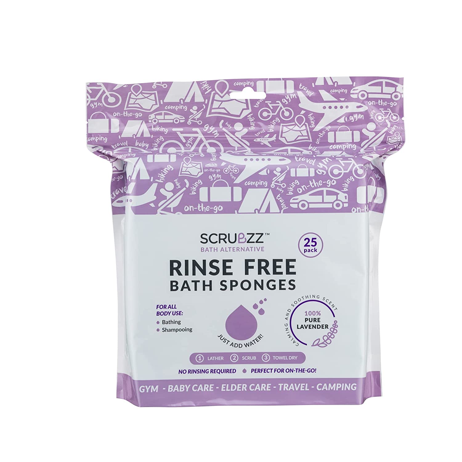 Scrubzz Disposable No Rinse Bathing Wipes Allin1 Single Use Shower
