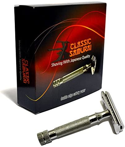 CS-202 Classic Samurai Short Handle Double Edge Safety Razor with 5 ...