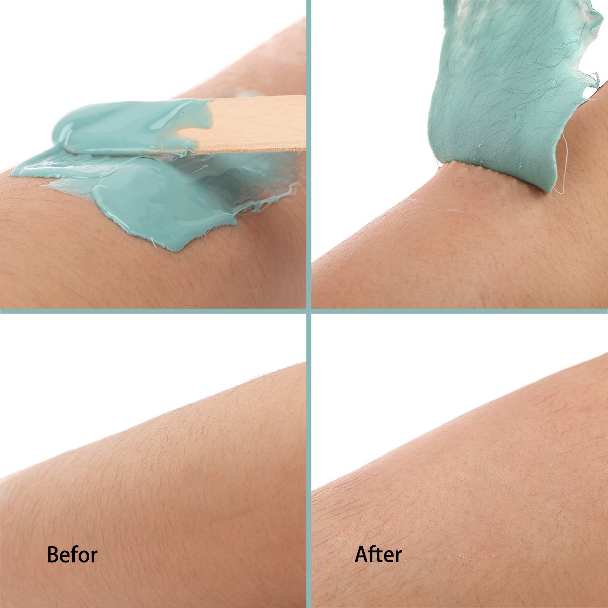 Bonjanvye Hard Wax Beans 500g Hair Removal Wax 17 oz Leg Wax-Chocolate