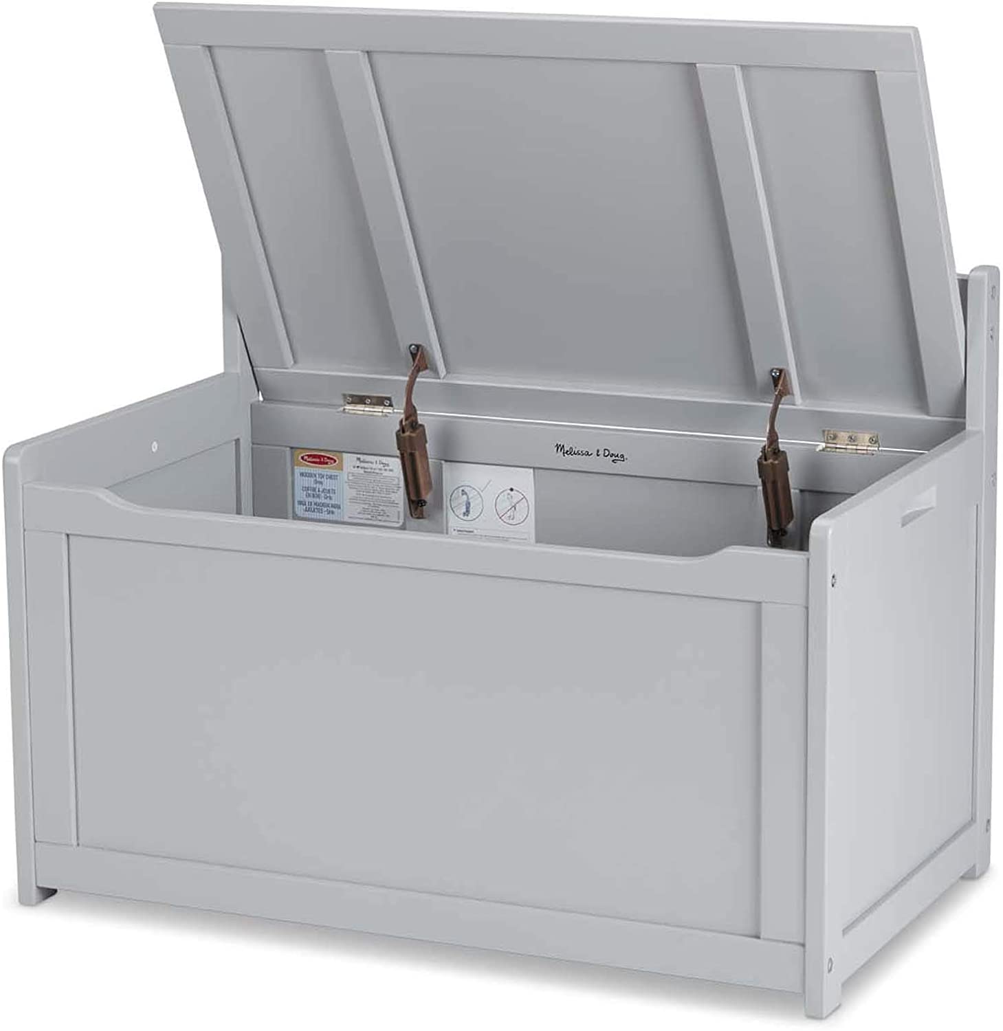 Melissa & Doug Wooden Toy Chest - Gray Furniture for Playroom