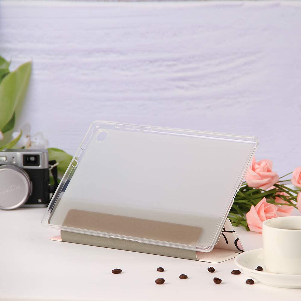 Herzzer Three Fold Leather Case for Huawei M10 FHD Plus,Slim Multi-Angle View Folio Stand Premium Co