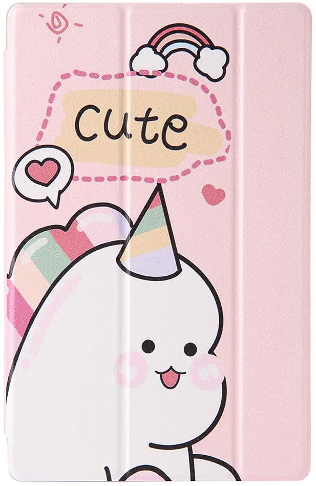 Herzzer Three Fold Leather Case for Huawei M10 FHD Plus,Slim Multi-Angle View Folio Stand Premium Co