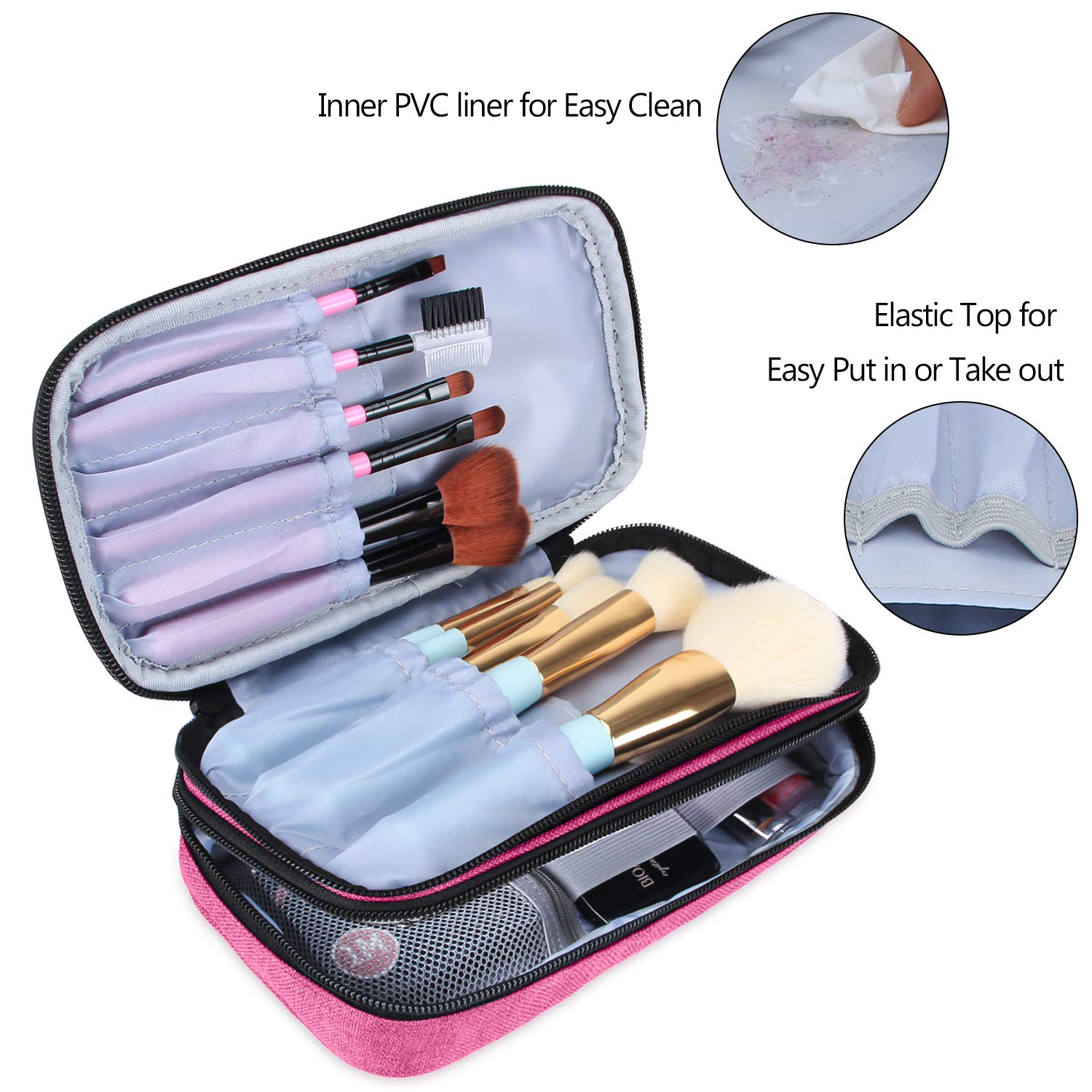Teamoy Travel Makeup Brush Bag(up to 8.5